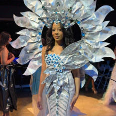 Winning Eco National Costume for Rent  Recycled Mermaid Gown