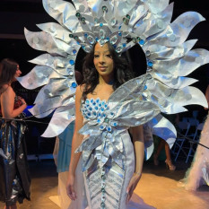 Winning Eco National Costume for Rent  Recycled Mermaid Gown