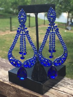 CRYSTAL PAGEANT STATEMENT EARRINGS | "MISS AMERICA"