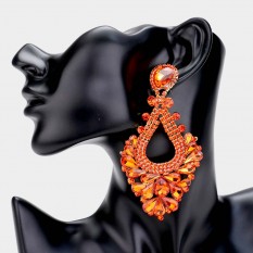 LARGE CRYSTAL STATEMENT PAGEANT EARRINGS