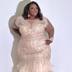 Off White Plus Size Gown