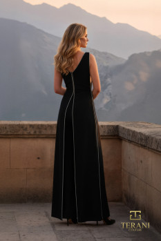 Deep V Crepe/Scuba Jumpsuit - 261E6743