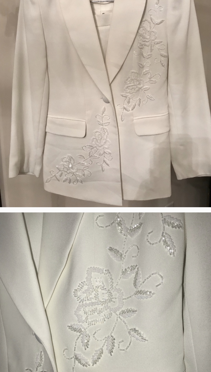 White custom interview suit