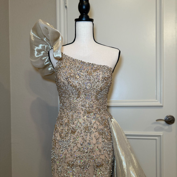Custom Couture Gold Sherri Hill Gown