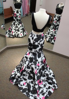 Black, White and Pink two piece from Sherri Hill