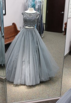  Gray two piece Sherri Hill ball gown