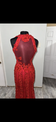 Red Rachel Allan Couture Gown