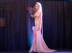  Jovani gold liquid beaded gown