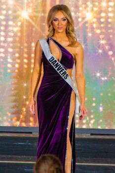 Purple Velvet Cutout High Slit Evening Gown