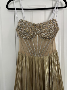 Gold teen/miss/mrs Rachel Allen gown size 0