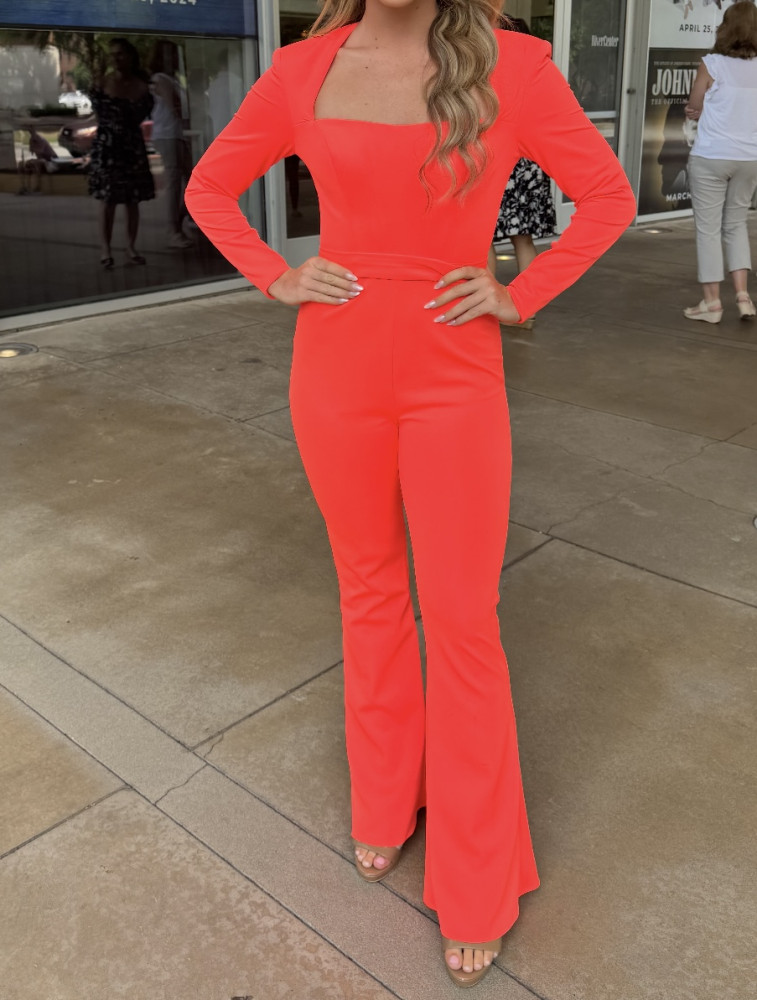 AshleyLauren orange jumpsuit