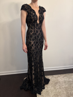 Sherri Hill Custom Beaded Black Gown