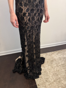 Sherri Hill Custom Beaded Black Gown