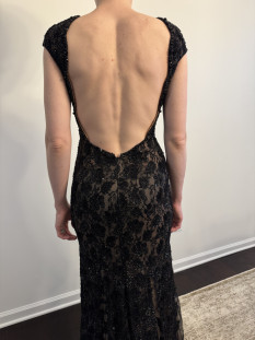Sherri Hill Custom Beaded Black Gown