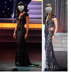  Sherri Hill Custom Beaded Black Gown