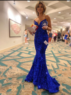 Sequin Royal Blue Gown