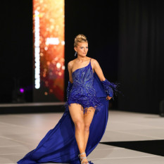  Experience the dazzling allure of Royal Blue Sparklingl Romper