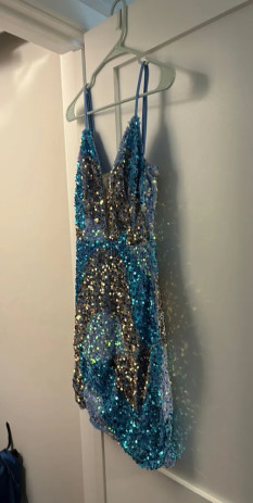 Blue and Silver Portia and Scarlett Opening Number Dress