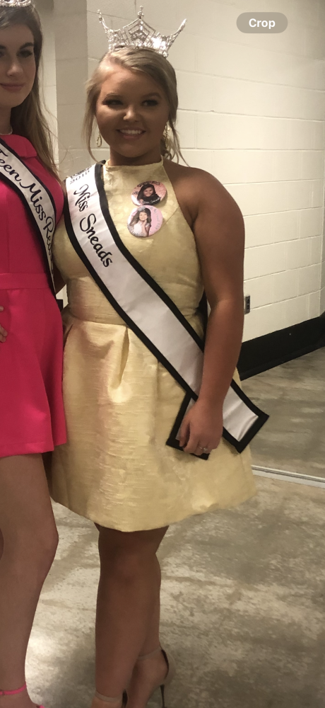 Yellow Sherri Hill cocktail