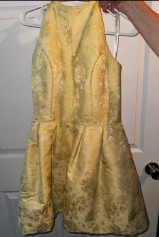 Yellow Sherri Hill cocktail