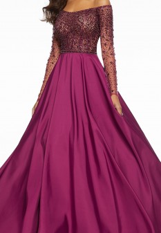 Wine Ball Gown by MoriLee