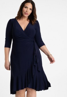 Shop - Whimsy Wrap Dress in Navy Blue - Pageant Planet