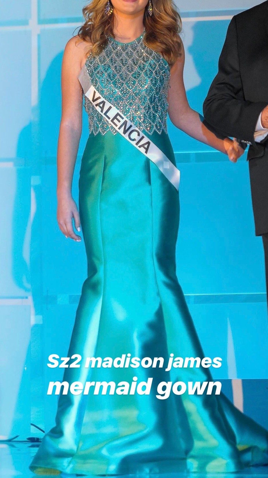SZ 2 Madison James Teal Mermaid Gown