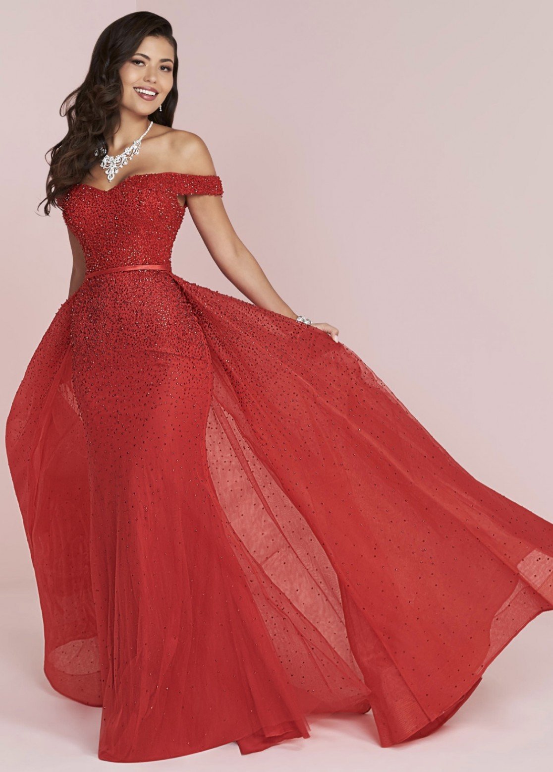 Red Fully Beaded gown
