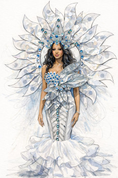 Winning Eco National Costume for Rent  Recycled Mermaid Gown