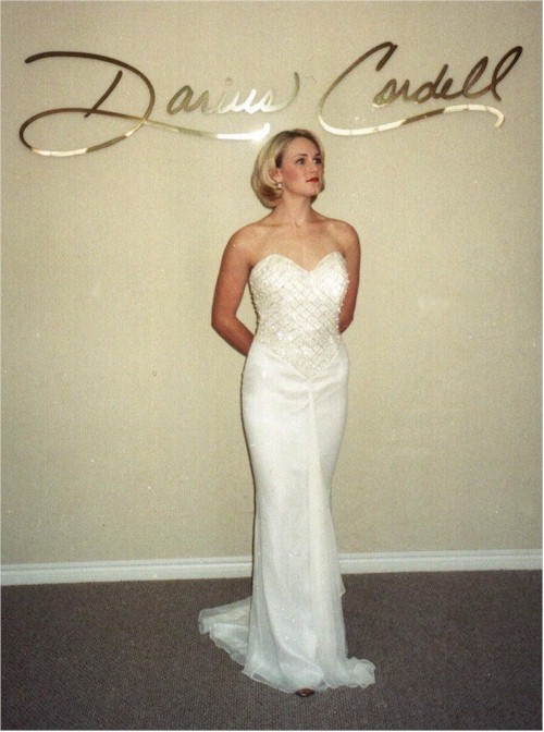 Strapless silk chiffon beaded evening gown