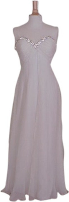  strapless empire waist chiffon evening gown