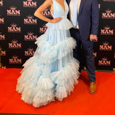 Light Blue ASHLEY LAUREN Ball Gown
