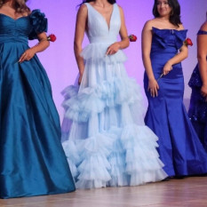 Light Blue ASHLEY LAUREN Ball Gown