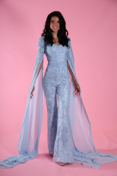 ASHLEY LAUREN Jumpsuit With Flowly Sleeves
