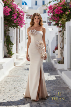 Straight Neck Stretch Mikado Mermaid Gown - 261E6698