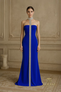  Strapless Scuba Sheath Gown with Slit - 261E6119