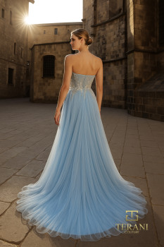  Illusion Sweetheart Mesh A-Line Gown with Slit - 261P6631