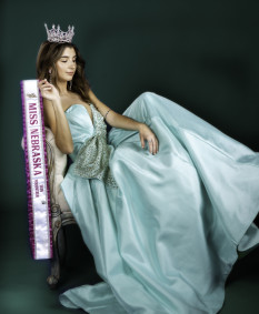 Ashley Lauren 11609 Teal Bow Ball Gown Teen
