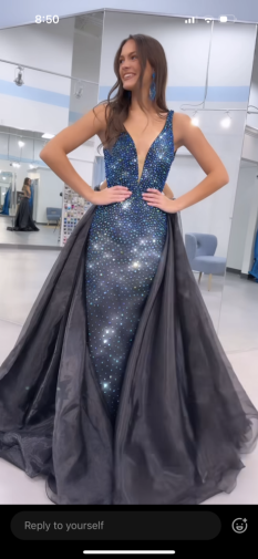 Sherri Hill ballgown, black iridescent stone