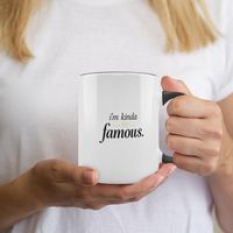 I'm kinda famous Accent Mugs