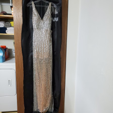  Jovani Fully Beaded Dress With V-neck