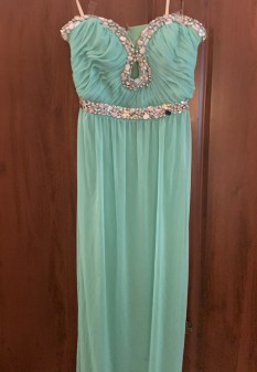 Turquoise evening gown