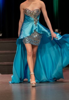  Aqua High-Low Dress by Blush Prom