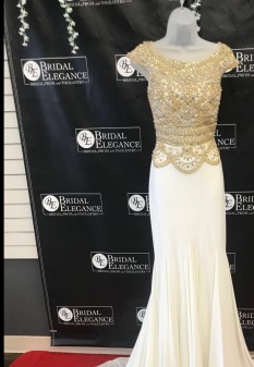  PAGEANT GOWN WITH BEADED/SEQUINED BODICE WITH JERSEY BOTTOM W/SLIT