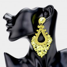LARGE CRYSTAL STATEMENT PAGEANT EARRINGS