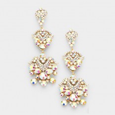 Crystal Rhinestone Chandelier Pageant Earrings