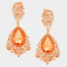 Crystal Drop Pageant Earrings