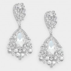 Crystal Drop Pageant Earrings
