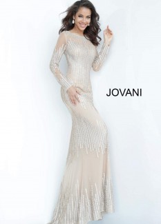 Jovani nude embellished gown 3601
