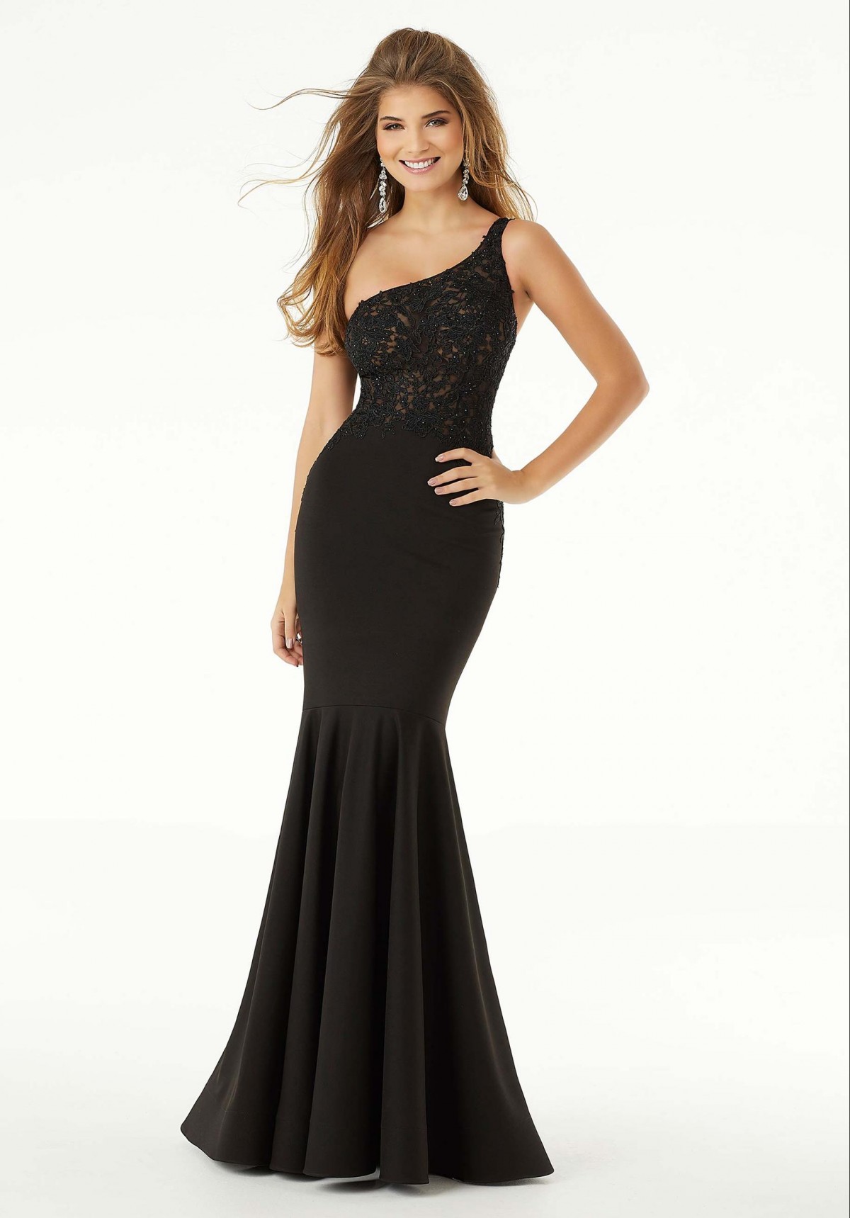Morilee Black fitted gown